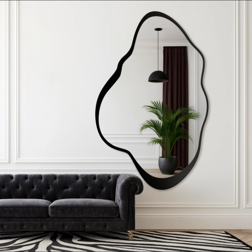 Lustro o nieregularnym kształcie w ramie mdf - POCO W RAMIE